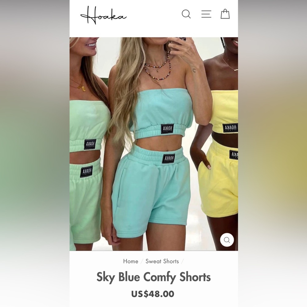 Sky Blue Comfy Shorts Hoaka Apparel RUNS SMALL